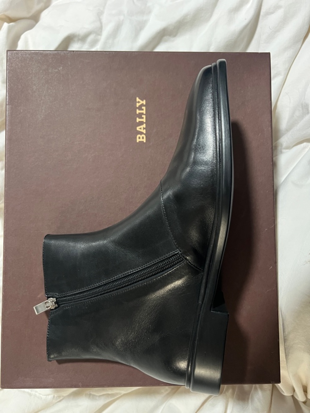 Bally Black Leather Chukka Zip Boots
